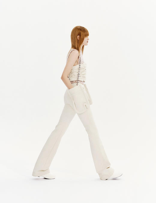 EVENING 褶皱皮质胸衣 奶白【可口系列】 商品图0