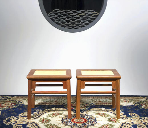 红桥红  家具严选  缅甸花梨（大果紫檀）【藤面 王世襄款 无束腰大方凳】 商品图0