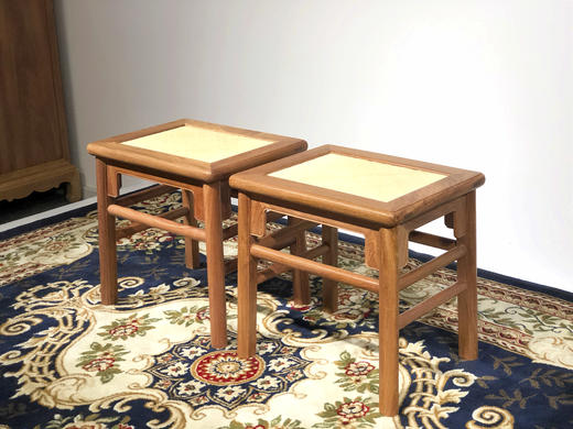 红桥红  家具严选  缅甸花梨（大果紫檀）【藤面 王世襄款 无束腰大方凳】 商品图1