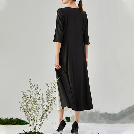 TANGY Collection/天意精品2021年秋季新品真丝吊染拼撞莨绸连衣裙 商品图2