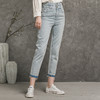 Famecoco范可儿全棉牛仔裤女秋浅色设计感裤子F216GA010 商品缩略图4