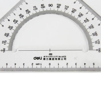 得力（deli） 塑料三角尺直尺子 三角板量角器 办公用品 6420 20cm 商品图4