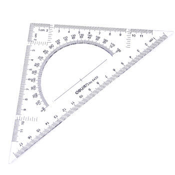 得力（deli） 塑料三角尺直尺子 三角板量角器 办公用品 6420 20cm 商品图2