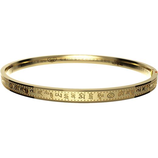 闭口大隨楞钛钢手镯，雕刻金色手镯两支 女士钛钢手环 精细雕刻 闭口设计 商品图3