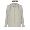 VIMAGE纬漫纪秋季新款纯色通勤百搭系带衬衬衣女士小上衣1613203 商品缩略图5