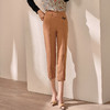 剩M 米思阳2025早秋新款驼色百搭休闲裤女修身显瘦斜扣九分小脚裤0064 商品缩略图1