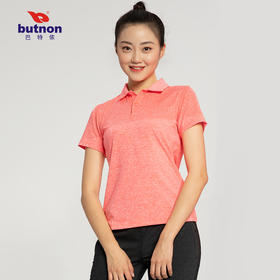 特9106巴特侬 butnon 新品女子运动t恤速干短袖有领翻领polo衫针织体恤时尚休闲运动服
