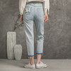 Famecoco范可儿全棉牛仔裤女秋浅色设计感裤子F216GA010 商品缩略图2