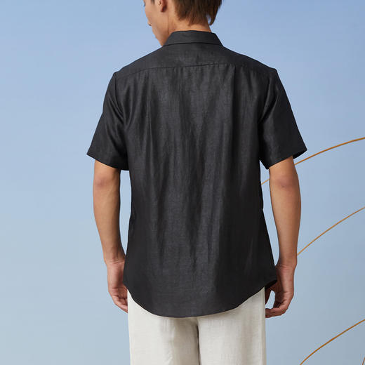 TANGY Collection天意精品2021年春夏新品真丝莨绸翻领短袖衬衫 商品图2