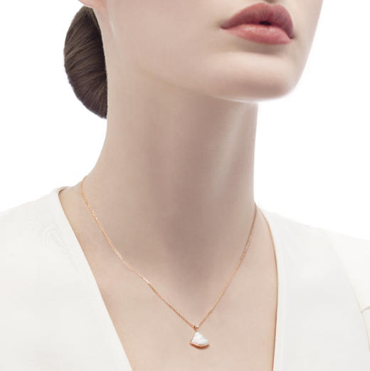 【预售】Bvlgari 宝格丽Divas Dream系列 女士18k金珍珠钻石母贝项链 白色小号扇子 商品图3