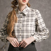 famecoco范可儿宫廷风格子衬衫女复古灯笼袖衬衣F216BH002 商品缩略图2