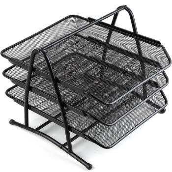 齐心文件盘B2163 耐用铁网 三层 商品图0