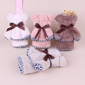 家减尘除菠萝格小熊毛巾35x75/J8155家居清洁新品