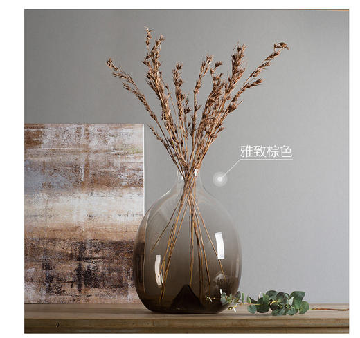 新款 手工吹制大肚子玻璃花瓶 玻璃淡彩渐变透明水培 创意细口插 商品图1