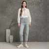 Famecoco范可儿全棉牛仔裤女秋浅色设计感裤子F216GA010 商品缩略图3