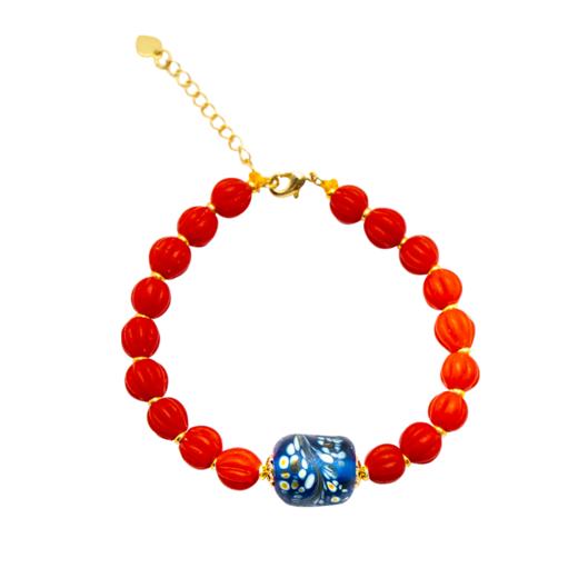 吉祥天地 古法七宝红琉璃男女款手串 商品图1