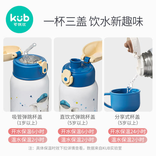KUB可优比儿童保温杯带吸管水杯男女幼儿园宝宝学生水壶550ml 商品图2