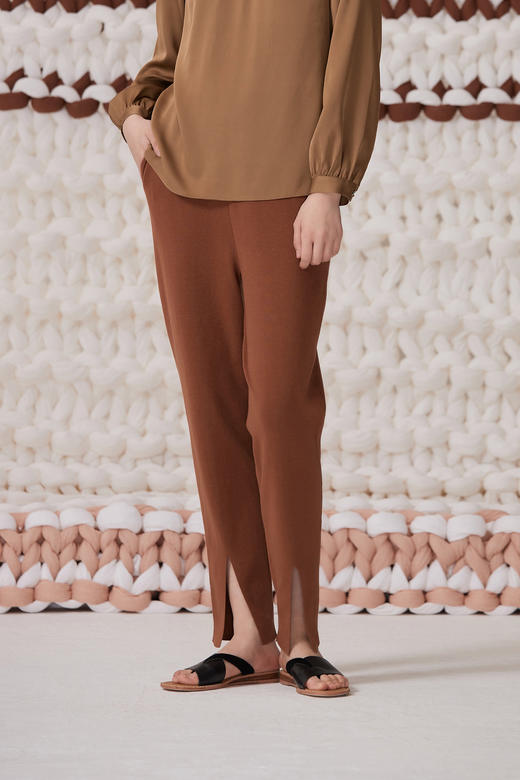  春夏 开叉直筒针织女裤 SJS93K019N 商品图1