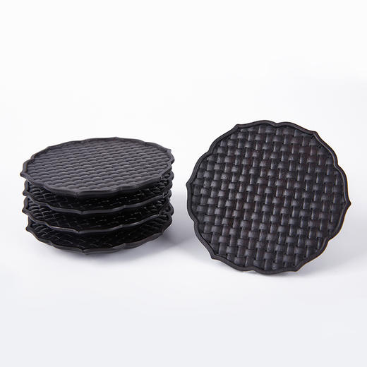 圆形编织纹杯垫° 紫光檀&酸枝8*8cm 商品图1