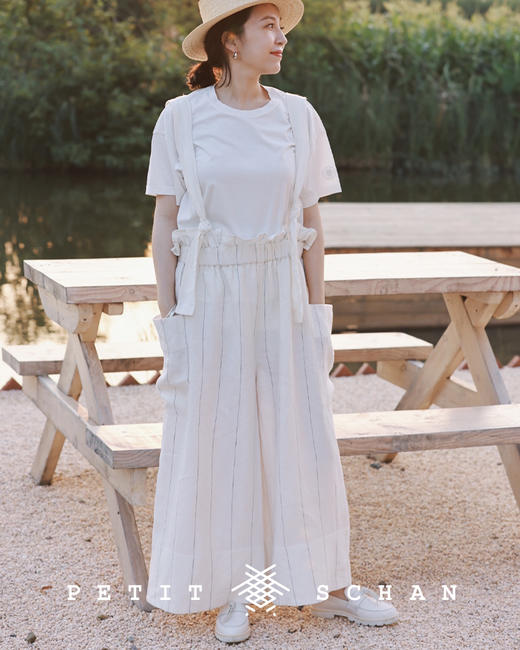 PETIT SCHAN小闪 CLO#039 Fisherman 日本进口纯亚麻设计款两穿背带裤/渔夫裤 商品图6