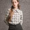 famecoco范可儿宫廷风格子衬衫女复古灯笼袖衬衣F216BH002 商品缩略图3