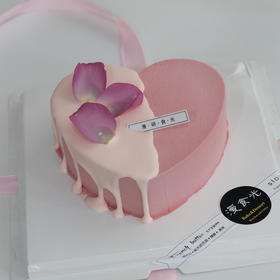 【生日蛋糕】粉色淋面心形慕斯