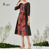 TANGY Collection/天意精品2021年秋季新品真丝印染拼接莨绸连衣裙 商品缩略图0