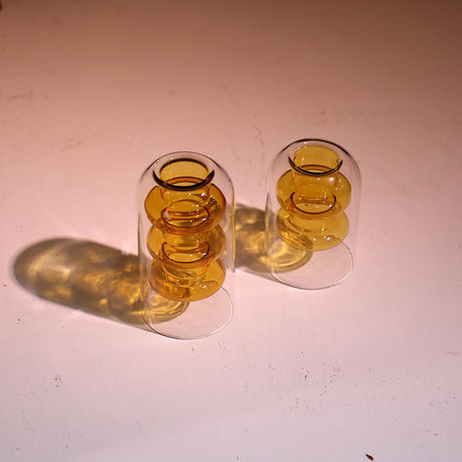 碧轩北欧彩色透明玻璃花瓶家居客厅创意时尚摆件插花干花装饰花器 商品图2