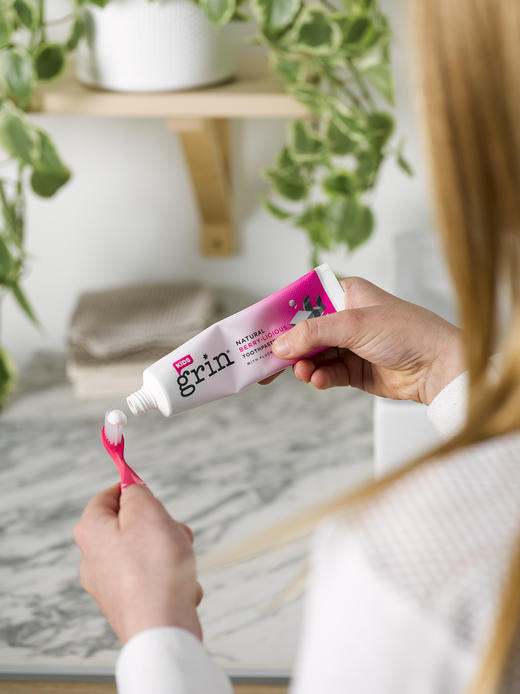 grin 儿童牙膏 天然防蛀 草莓味 橙子味 莓果味 商品图6