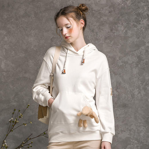 famecoco范可儿连帽卫衣女秋季长袖宽松韩版F216BL004 商品图3