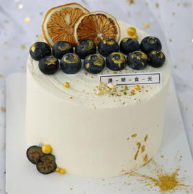 【生日蛋糕】白底蓝莓柠檬干装饰