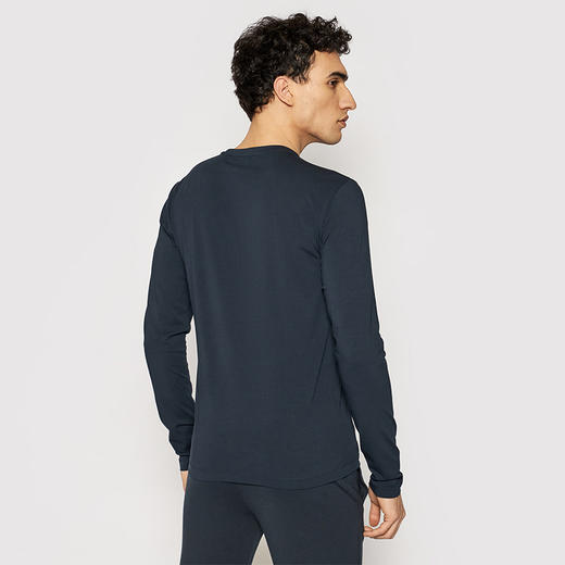ARMANI 阿玛尼 男士棉质圆领长袖T恤 藏蓝色 8NPTL9 PJ03Z 1578 商品图2