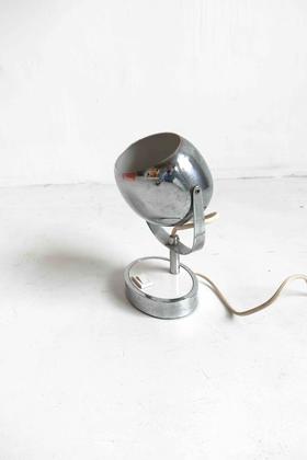 1970s银色太空感眼睛中古小台灯