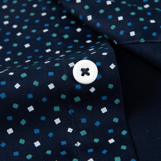 【100棉】罗蒙衬衫男长袖春秋装休闲印花纯棉衬衣 商品图10