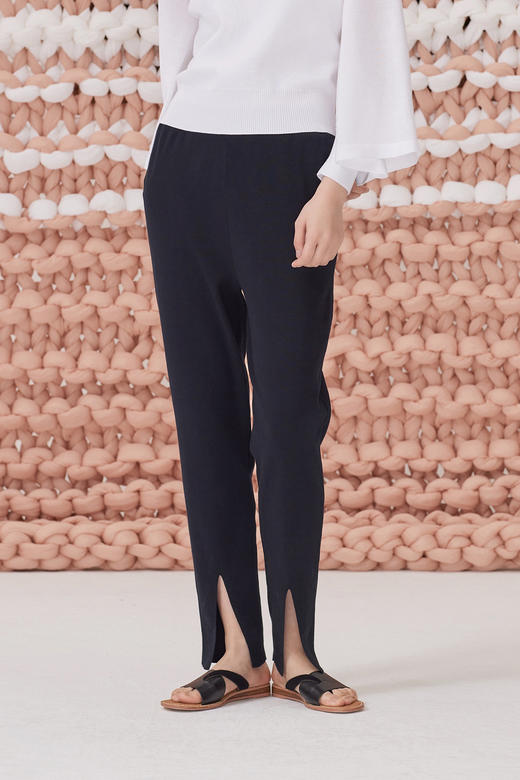  春夏 开叉直筒针织女裤 SJS93K019N 商品图0