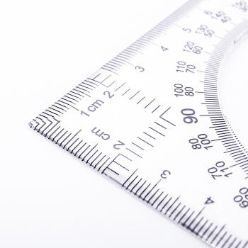 得力（deli） 塑料三角尺直尺子 三角板量角器 办公用品 6420 20cm 商品图3