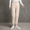 famecoco范可儿纯棉烟管裤女秋款拼接格纹休闲裤F216GA003 商品缩略图2
