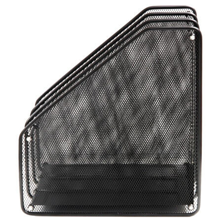 得力三联杂志盒9197(黑)金属三格 商品图2