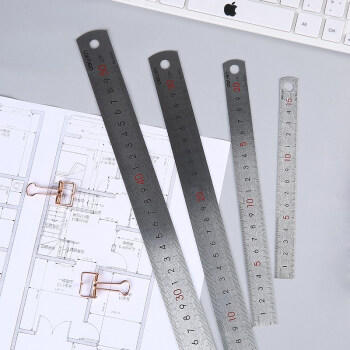 得力钢直尺学生直尺 刻度尺钢制直尺不锈钢铁尺子 8460/8462/84628463/8464 商品图1