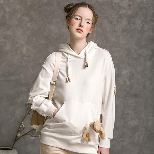 famecoco范可儿连帽卫衣女秋季长袖宽松韩版F216BL004 商品图2