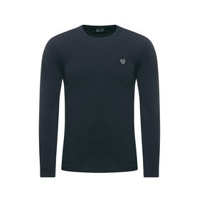 ARMANI 阿玛尼 男士棉质圆领长袖T恤 藏蓝色 8NPTL9 PJ03Z 1578