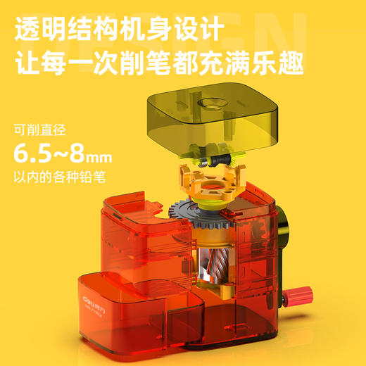 得力71162自动进笔削笔机(透明红)(只) 商品图2
