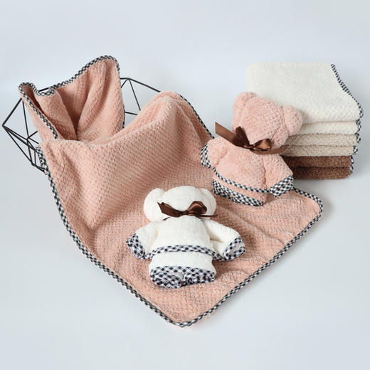 家减尘除菠萝格小熊毛巾35x75/J8155家居清洁新品 商品图1