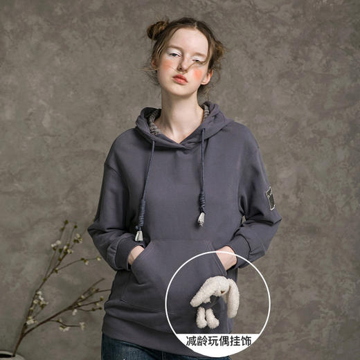 famecoco范可儿连帽卫衣女秋季长袖宽松韩版F216BL004 商品图0