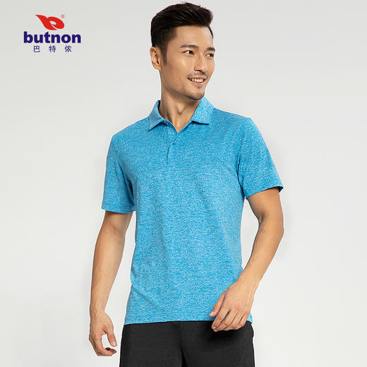 特9105巴特侬 butnon 2019夏季新品运动t恤男翻领短袖大码宽松上衣polo衫透气吸湿 商品图0