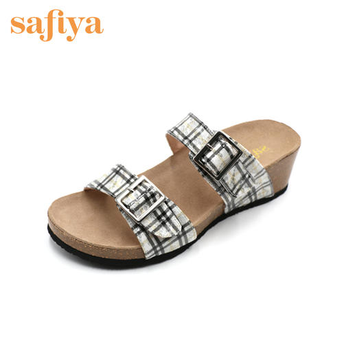 商场同款 | Safiya索菲娅2019夏季凉拖一字带坡跟可外穿拖鞋SF92110104 商品图0
