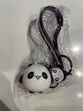黑白立体熊猫钥匙扣