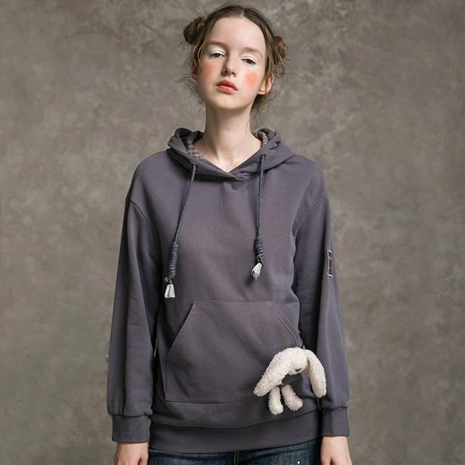 famecoco范可儿连帽卫衣女秋季长袖宽松韩版F216BL004 商品图1