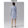 VIMAGE纬漫纪秋季新品通勤简约长袖立领H裙连衣裙VC2107224 商品缩略图3