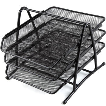 齐心文件盘B2163 耐用铁网 三层 商品图3